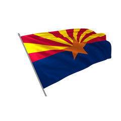 Flag of Arizona state of USA waving in the wind