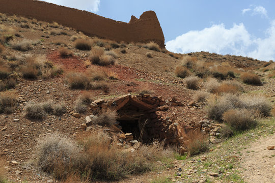 fort at abyaneh village a relic of ancient Persia, 2500 yers ago,Kashan, Iran