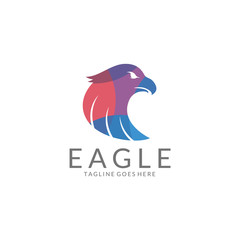 Naklejka premium Eagle logo. Multicolored eagle logo