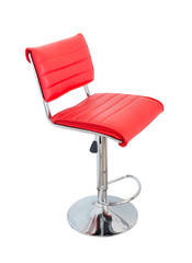 Fototapeta premium Stylish bar stool. Red stylish swivel chair - isolated on white