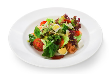 Restaurant healthy food - fresh salad with salmon