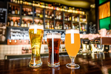 The beer assortment in pub