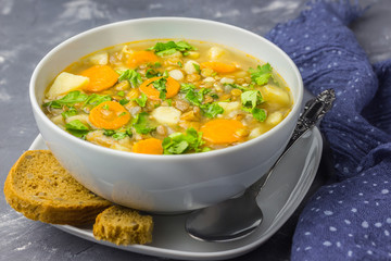 Italian spinach lentil soup. 