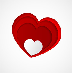 Love Heart . Red Heart . love Shape. Red Background.