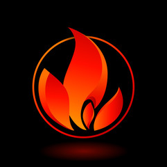 Fire icon vector, flame solid logo illustration