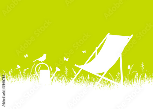 Summer Meadow Canvas Chair Banner White Light Green