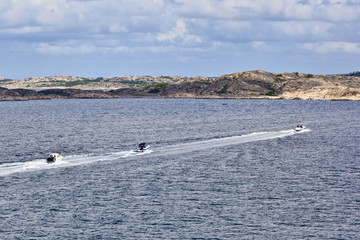 Motorboats in the archipelago