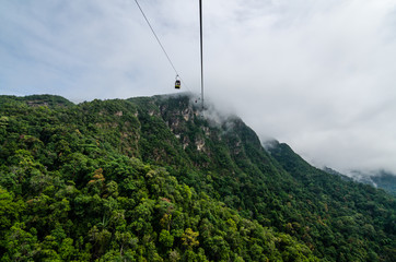 Langkawi Sky Bridge is a 125-metre curved pedestrian cable-stayed bridge in Pulau Langkawi, Malaysia, completed in 2005. The bridge deck is located 660 meters  above sea level.
