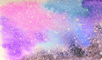 Watercolor space background in beautiful colors
