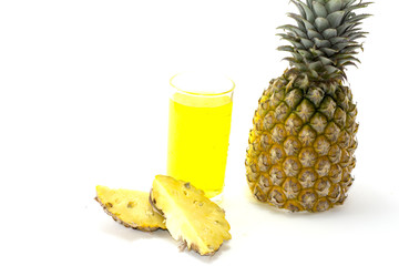 pineapple with slices isolated on white