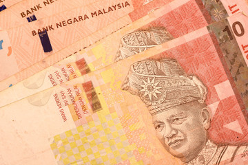 Close up Malaysia Ringgit currency note