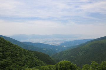 Fototapeta na wymiar 徳島県吉野川市　奥野々山からの風景