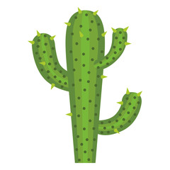 white background with cactus of three branch vector illustration