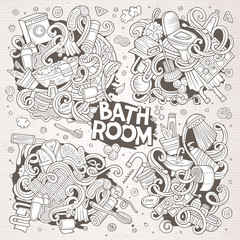 Fototapeta na wymiar Vector set of Bathroom doodles designs