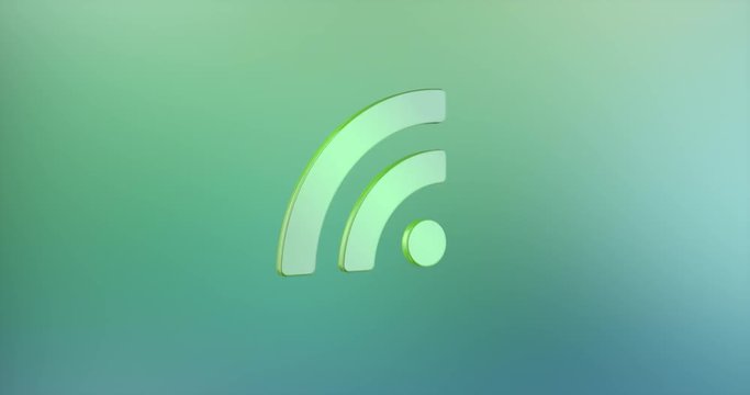 Animated RSS Color 3d Icon Loop Modules for edit with alpha matte
