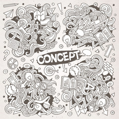 Cartoon cute doodles hand drawn Idea illustration