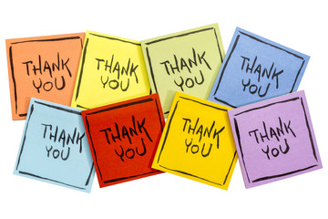 thank you sticky note abstract