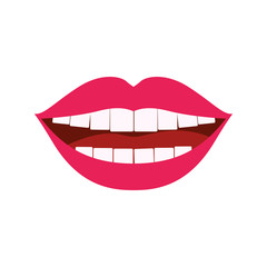 white background with smiling mouth vector illustration