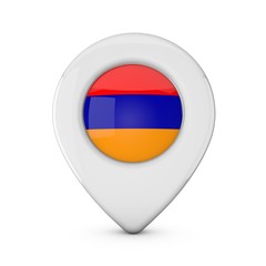 Armenia flag location marker icon. 3D Rendering