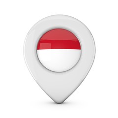 Indonesia flag location marker icon. 3D Rendering