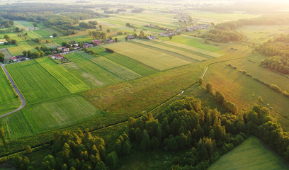 Spring aerial landscape