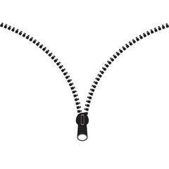 Vector icon closed and open zipper, zip. buckle