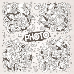 Photo hand drawn sketchy vector doodle designs