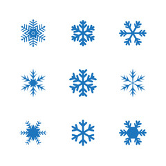 Set of snowflakes vector illustration icons