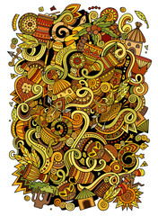 Cartoon cute doodles Africa illustration