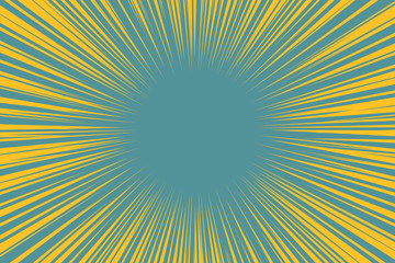 Blue yellow pop art background light from the center