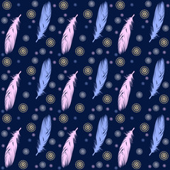 Abstract boho feathers pattern