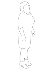 Vector, isolated contours woman, sketches, sketch