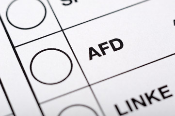 Stimmzettel, Ausschnitt, AFD