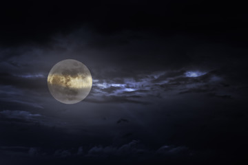 Fototapeta na wymiar Overcast full moon night