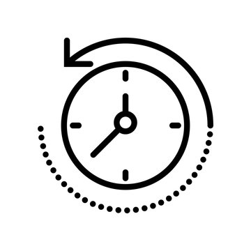 Business And ECommerce Icons - Rewind Time (Outline)