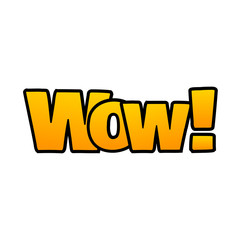 Wow sign. Vector paper illustration.