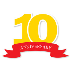 ten years anniversary celebration logotype. 10th anniversary logo