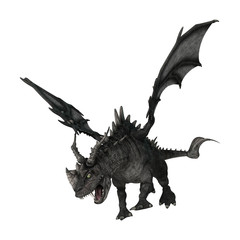3D Rendering Fantasy Dragon on White