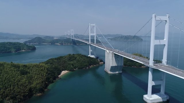 来島海峡大橋と武志島　空撮（しまなみ海道）