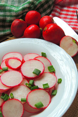Spring salad with radishes and cucumber