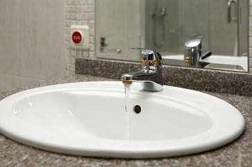 Wash sink in a bathroom