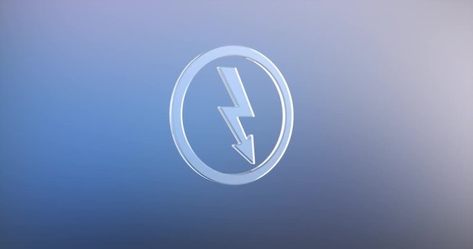 Animated Lightning Shock Glass 3d Icon Loop Modules for edit with alpha matte
