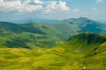 Shadows of Clouds over Summer Mountains