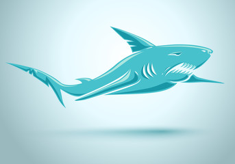 Vector blue shark.