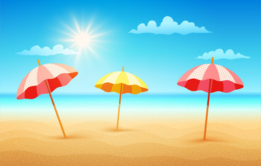 Obraz na płótnie Canvas Beach with umbrellas