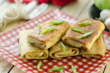 Pancakes with meat