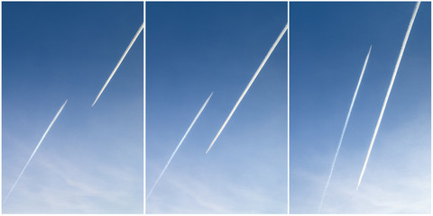 Traces of two planes in the sky