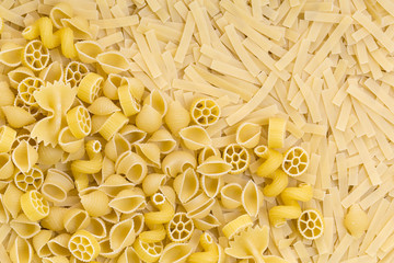 Background texture of pasta spaghetti raw close-up 