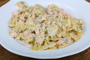 Pasta with salmon