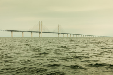 Fototapeta na wymiar the oresund bridge between denmark and sweden